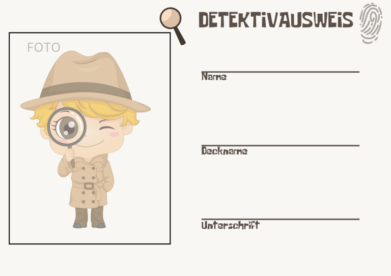 Detektiv Kindergeburtstag Mitgebsel Set - 10x Ausweise, Notizbücher & Taschen Für Detektivspiel